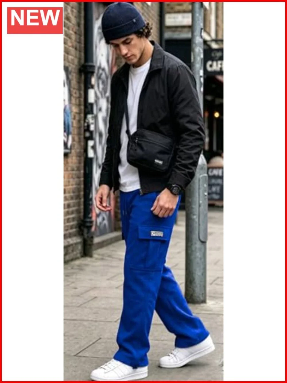 Cargo Sweatpants Drawstring Joggers Athletic Trousers Cotton Polyester